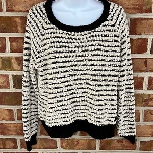 Obey Striped Black and Cream super soft Women's Sweater. Small